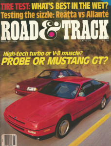 ROAD & TRACK 1988 MAR - PROBE v GT, 272mph, TYPE 251